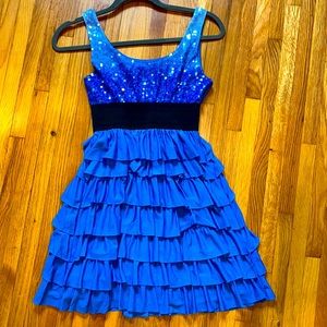 Beautiful Ruffle Blue Summer Dress